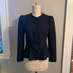 Rebecca Taylor Pin Stripe Puff Sleeve Jacket